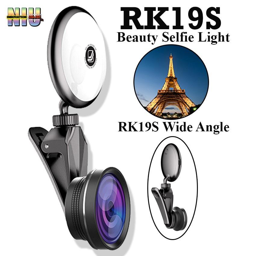 Ống lens RK19S hỗ trợ Selfie Cho điện thoại tích hợp đèn led 8 bóng -dc3082