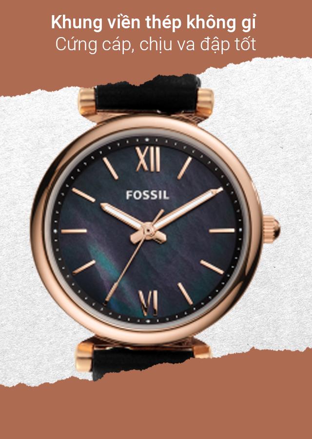 Đồng hồ Nữ Fossil ES4700 sở hữu khung viền thép không gỉ có độ cứng cáp Đồng hồ Nữ Fossil ES4700 sở hữu khung viền thép không gỉ có độ cứng cáp