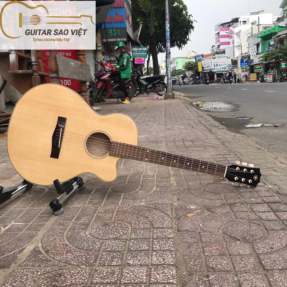 Đàn guitar acoustic mặt gỗ thông tự nhiên có ty chỉnh cần SC-01