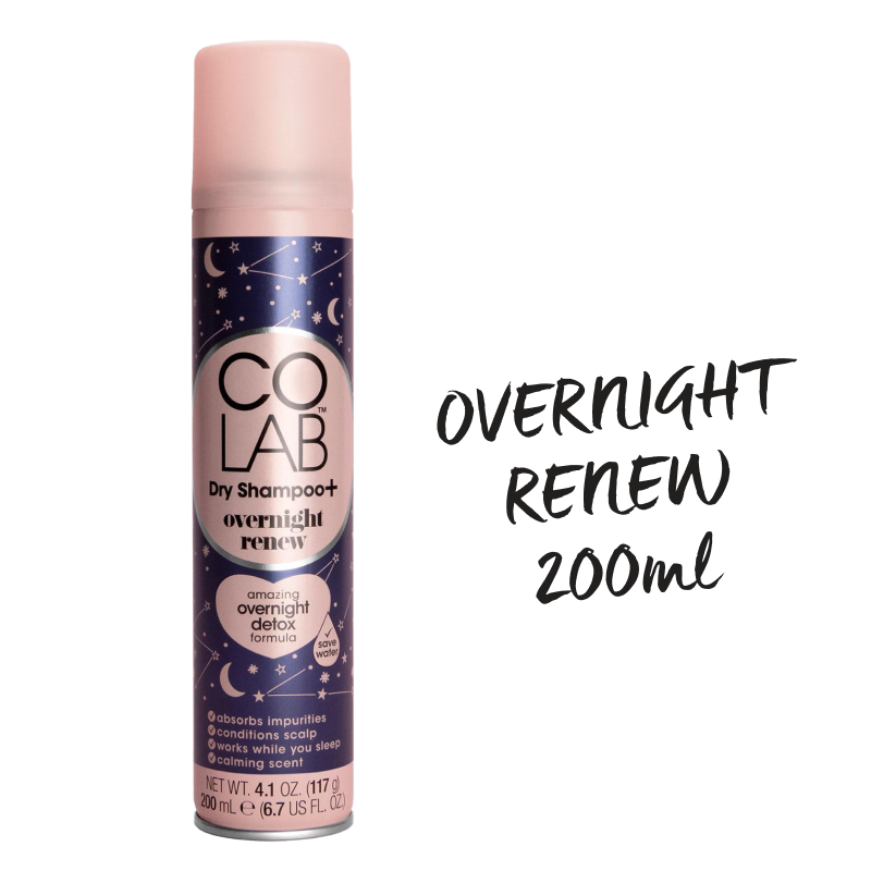 Dầu Gội Khô COLAB Plus Overnight Renew (Anh Quốc) | Phục Hồi - Dưỡng Qua Đêm, Tóc Bồng Bềnh Vào Nếp Ngay Sau Khi Ngủ Dậy (200ml)