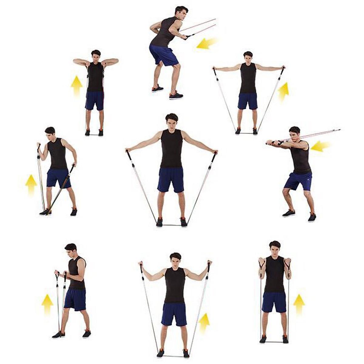 Bộ 5 Dây Đa Năng Ngũ Sắc Đàn Hồi Kháng Lực Tập Gym , Fitness , Yoga, Rèn Luyện Sức Khoẻ Cho Nam Nữ