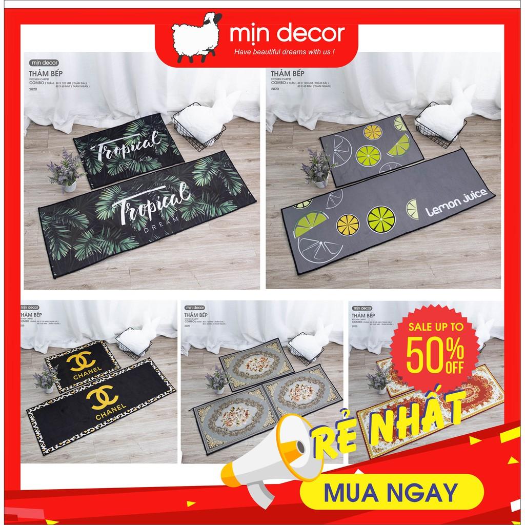 Thảm Bếp Bộ 2 Thảm Bếp 3D Tropical Chống Trơn Trượt Như Hình - Thiết Kế Mịn Decor