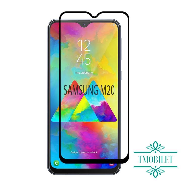 Kính Cường Lực Dành Cho Điện Thoại Samsung Galaxy M20 Full Màn Hình Full Keo 9D - Màu Đen