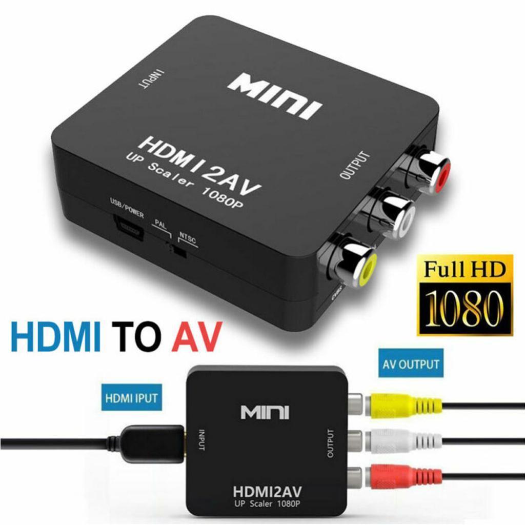 Portable   to AV/RCA Adapter Box 1080P  Video Converter NTSC PAL Output