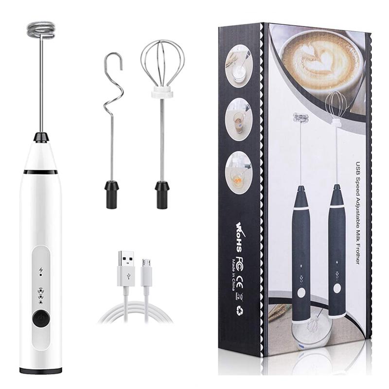 Điện Máy Trộn 3 Tốc Độ Bọt Sữa Máy Xay Sinh Tố Cầm Tay/Dụng Cụ Khuấy Có Thể Sạc Eggbeater Mini Sữa Rửa Mặt Foamer Đánh Cho Cappuccino/Nóng sô Cô La