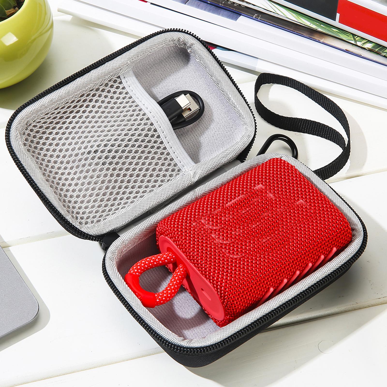 Case for GO3 Bluetooth Speaker, Hard Organizer Carry Travel Cover Storage Bag W/ Carabiner