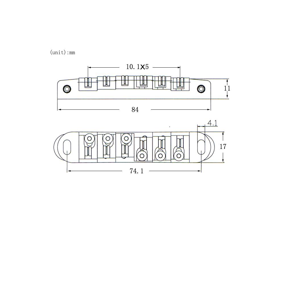 Baoblade 6 Dây Điện Con Lăn Yên Ngựa Đàn Guitar Cầu Đàn Guitar Thay Thế Đen