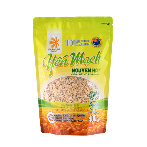 [GIÁ HỦY DIỆT -Date 4.2.2025] Yến mạch Úc Nguyên Hạt Cán Dẹt - Túi 400g, Eatclean, Ăn Kiêng Giảm Cân, Tập Gym Bổ Sung Dinh Dưỡng, Nguyên cám - Caracao Food