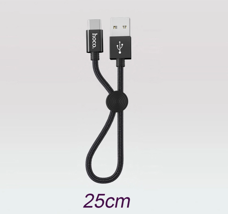 Cáp sạc nhanh 3A truyền dữ liệu Hoco X35 kết nối Type-C dây dù siêu bền dài 25CM cho Android  - Hàng chính hãng