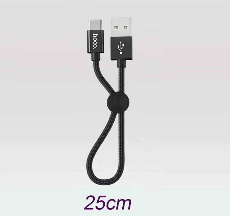 Hình ảnh Cáp sạc nhanh 3A truyền dữ liệu Hoco X35 kết nối Type-C dây dù siêu bền dài 25CM cho Android ( 2 màu ) - Hàng chính hãng