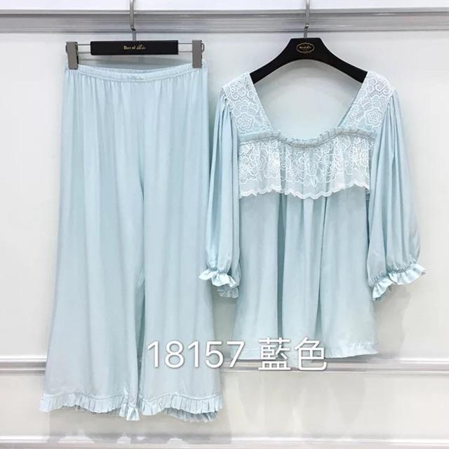 Bộ đồ dài phối ren bánh bèo cao cấp
