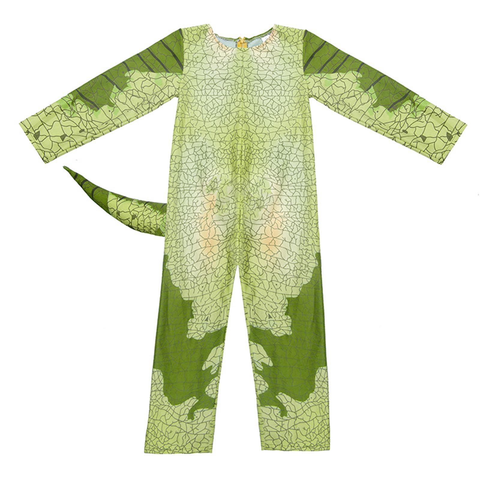 Kids Dinosaur Costume Unisex Green Suit for Dress up Party Cosplay Toddler