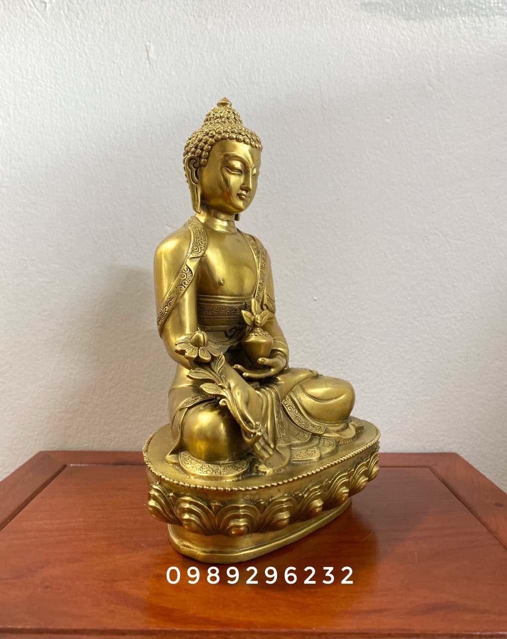 Tượng Phật Dược Sư bằng đồng cao 30cm
