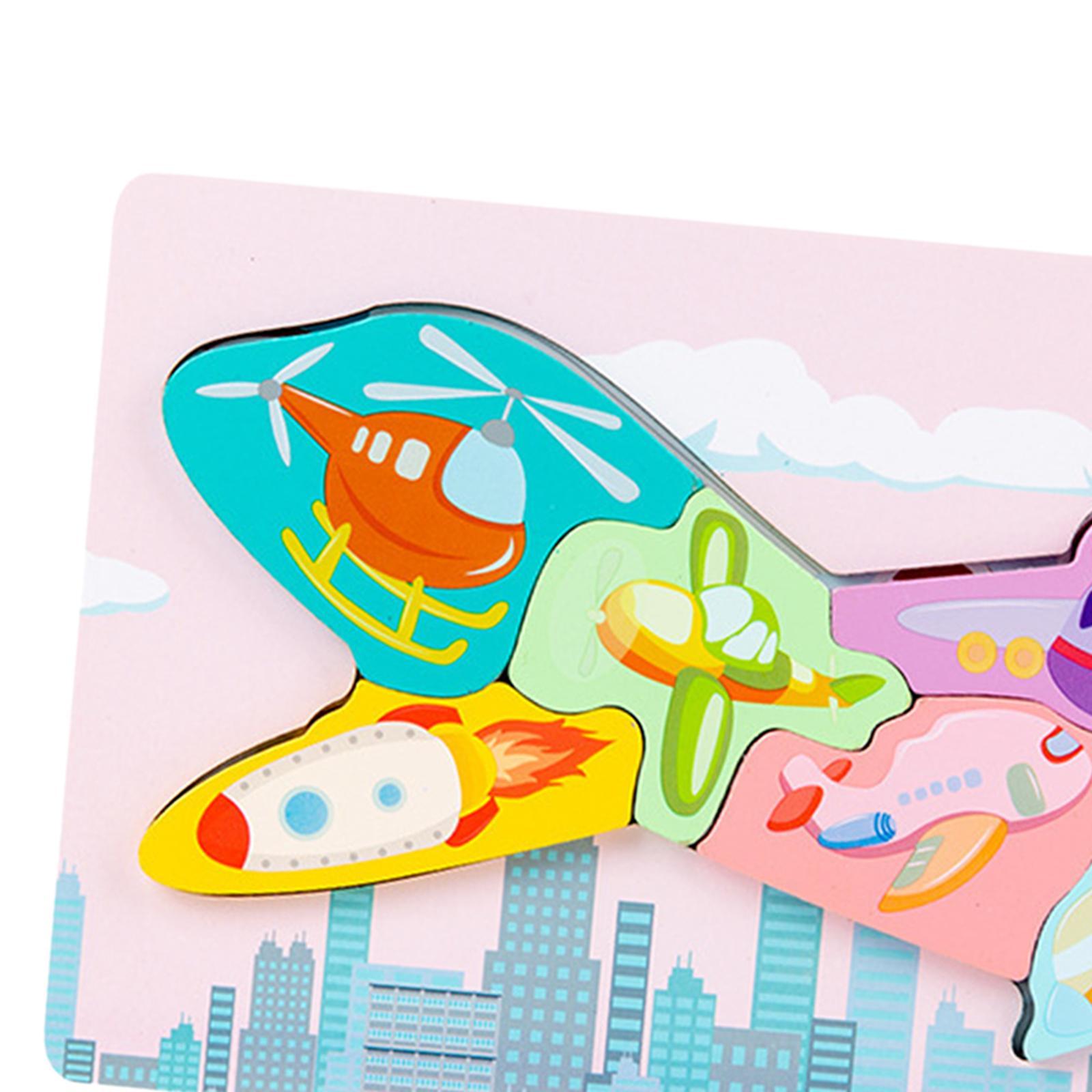 Puzzles Wooden Jigsaw Colors Shapes Cognition Cartoon Boy and Girl