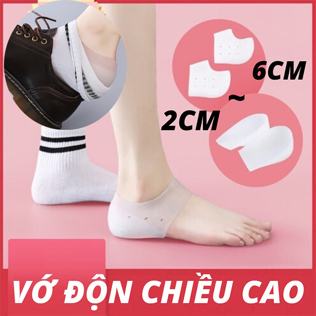 Bộ 2 Miếng Lót Silicon Bảo Vệ, Tăng Chiều Cao Cho Gót Chân Khi Mang Giày