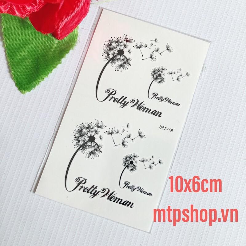 Hình xăm dán hoa bồ công anh pretty woman 10x6cm- mua 5 tặng 1 mini xinh