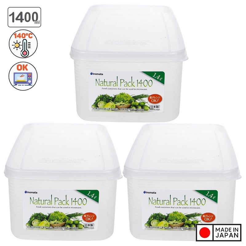 Bộ 3 hộp đựng đũa, thìa, mì đa năng có nắp đậy (1.4L) - Hàng nội Địa Nhật
