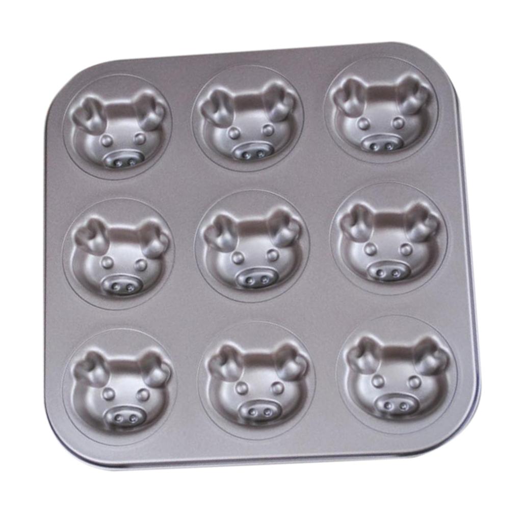 Mold Cake Pan Cupcake Cake Muffin Bakeware for Oven Baking 9 Holes-Rabbits