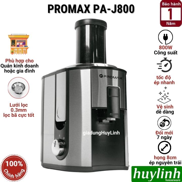 Máy ép trái cây tốc độ nhanh Promax PA-J800 - 800W [Hàng chính hãng] - Lưới ép mịn 0.3mm