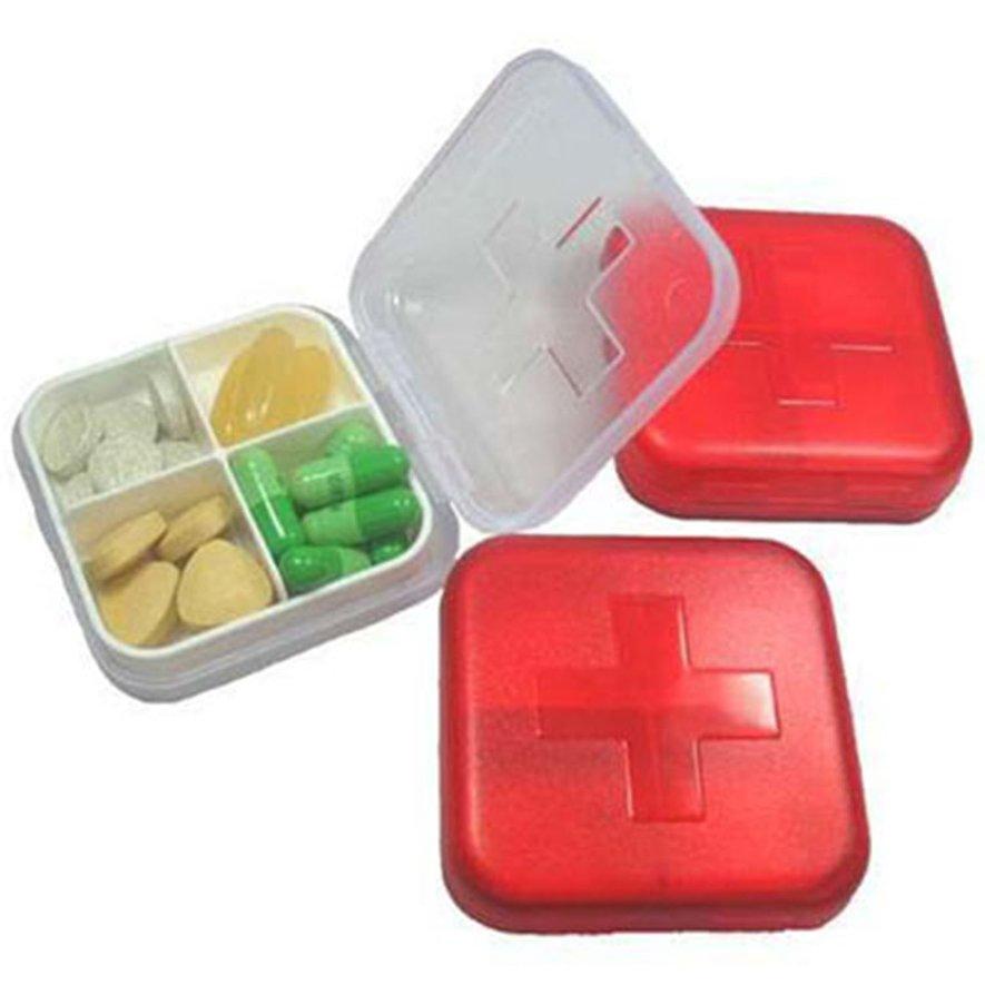 Hộp chia bốn ngăn để đựng thuốc viên tiện dụng