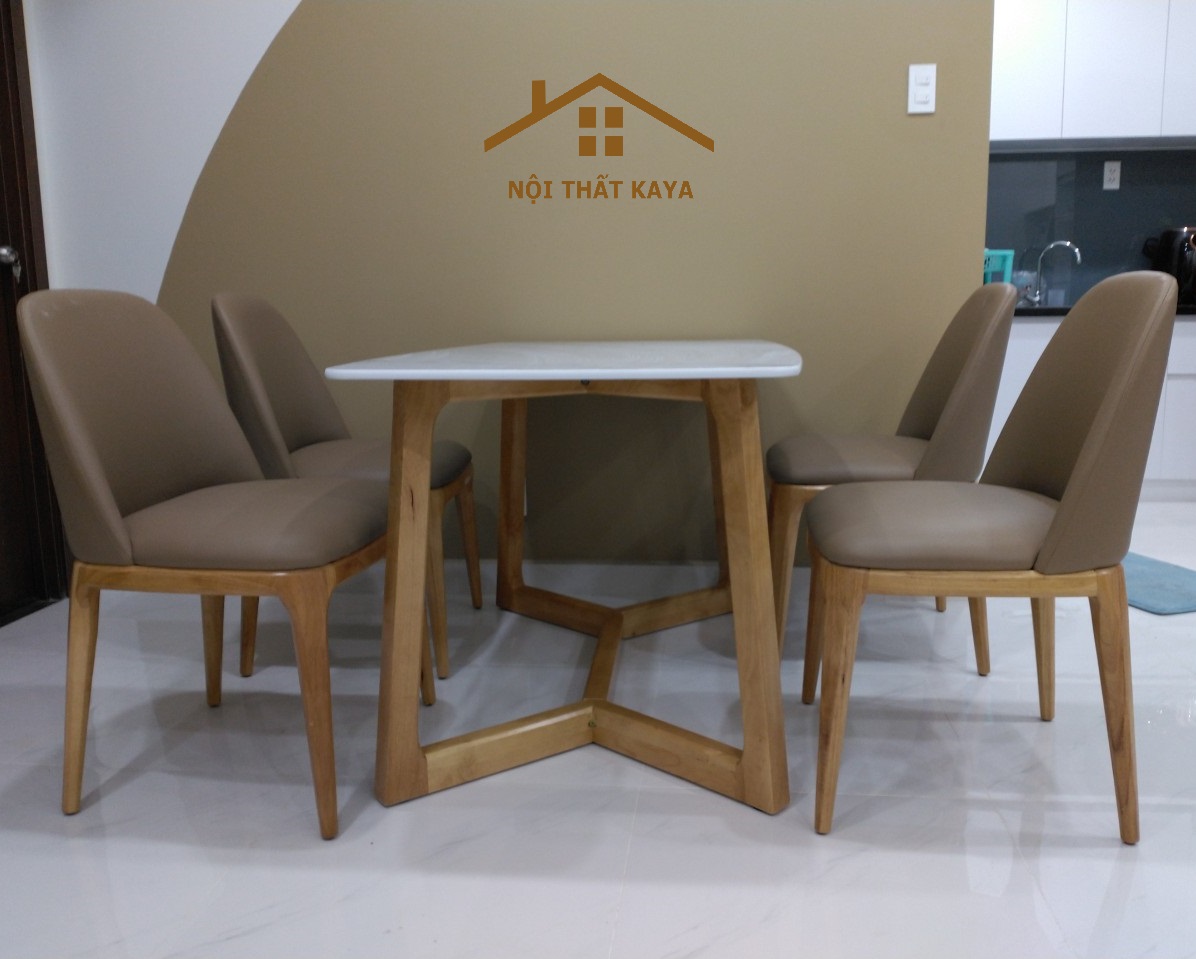 Bộ bàn ăn 4 ghế mặt đá cao cấp