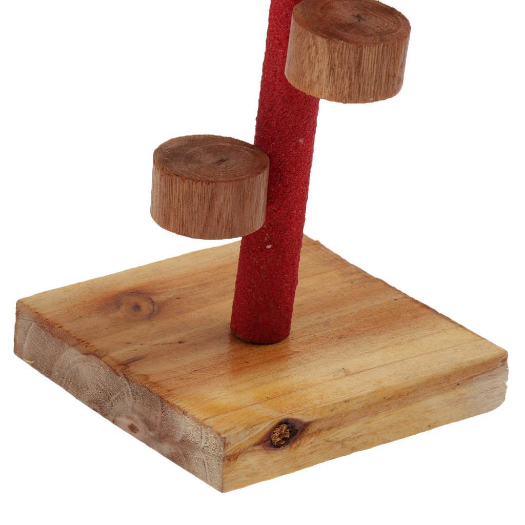 Natural Wood Pet Parrot Stand Toy Exercise Hamster Perches for Bird Cage