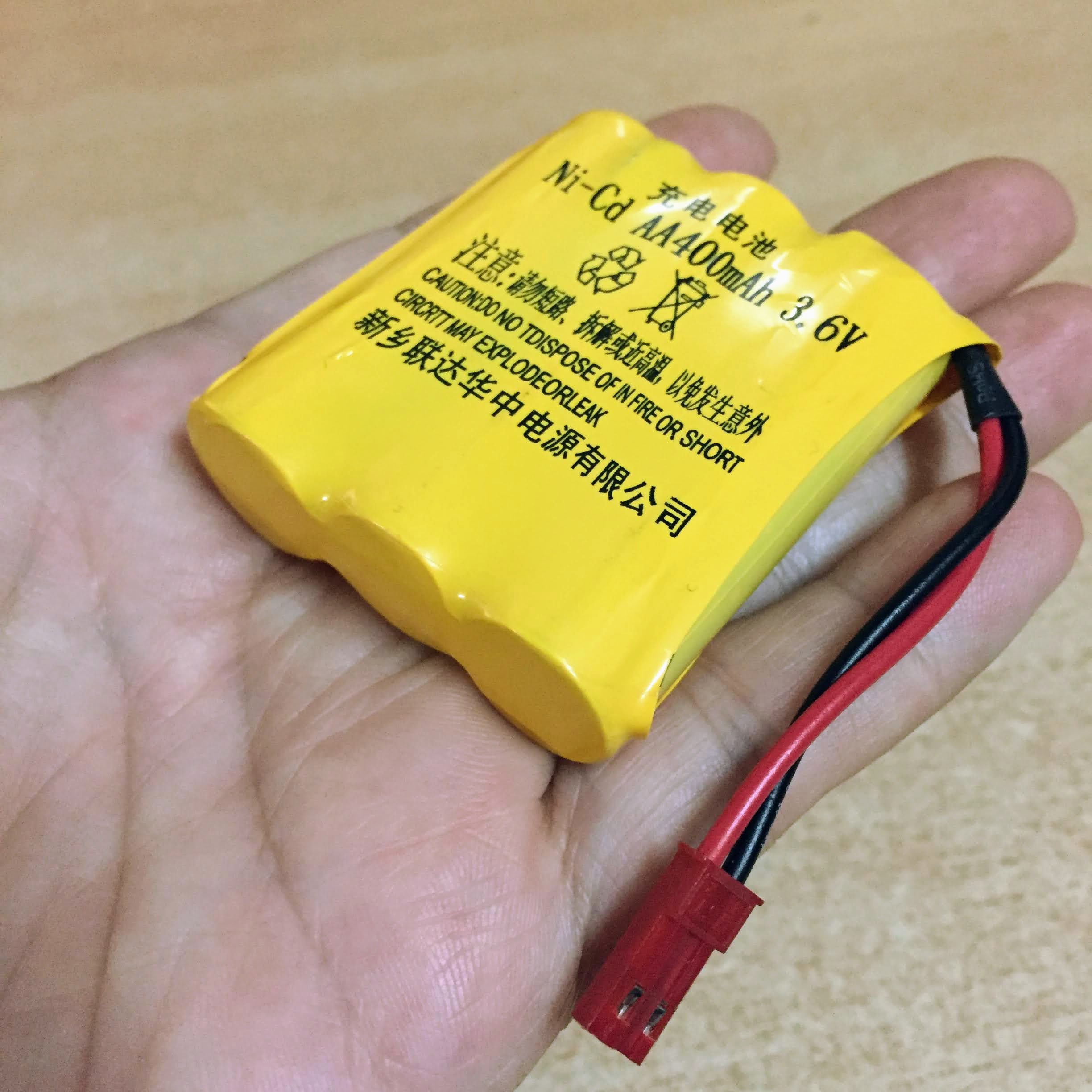 Pin sạc 3.6V dung lượng 400mah chân cắm jack JST màu đỏ dài