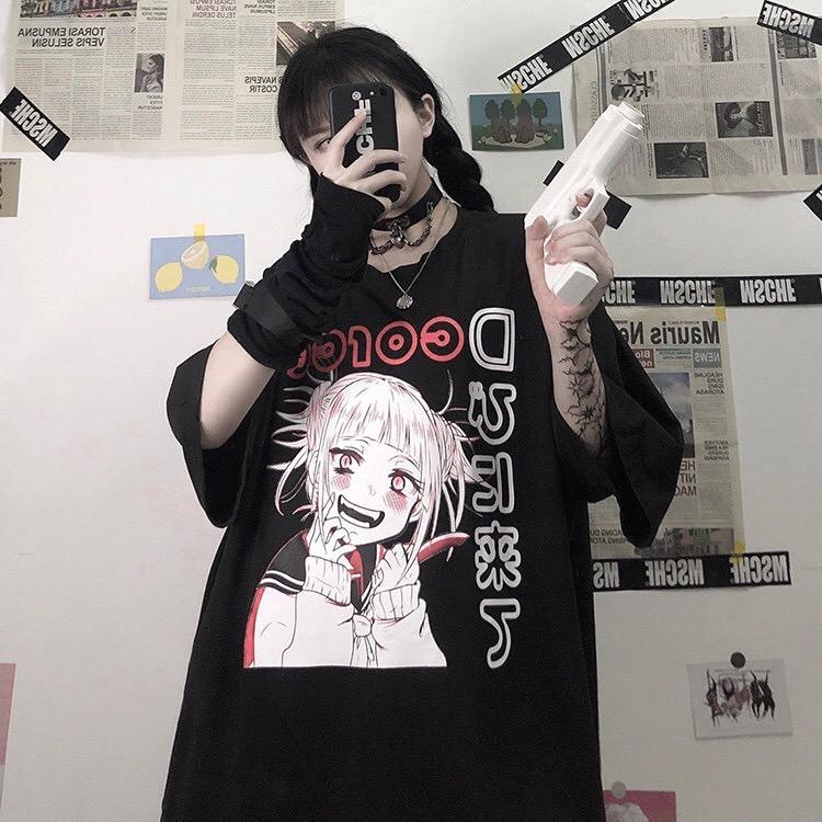 Áo Thun Unisex Nam Nữ Form Rộng Tay Lỡ TOGA HIMIKO MY HERO ACADEMIA, NỮ SÁT THỦ HỌC ĐƯỜNG, Thời Trang Anime Nhật Bản