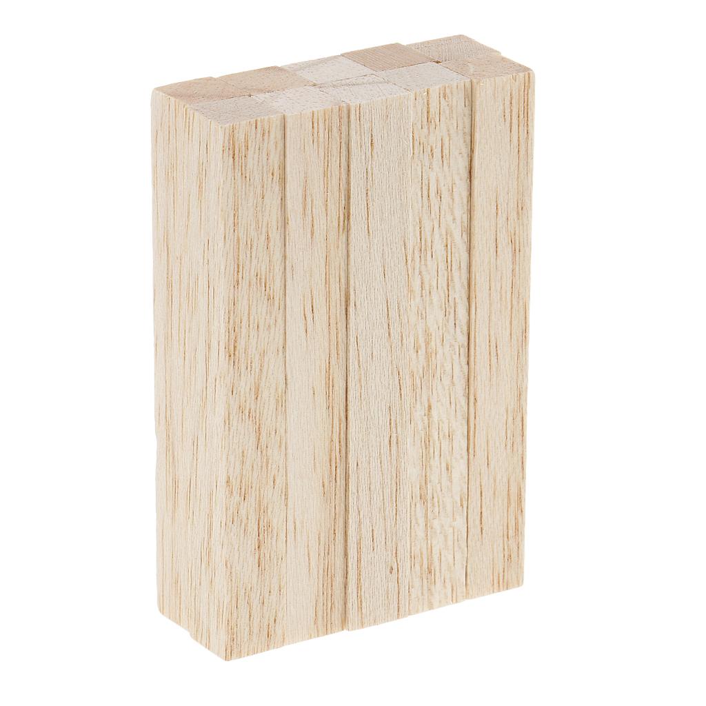 2xBalsa Wood Stick Unfinished Woodcraft Square Stick Dowel Rod 80mm 10 Pieces