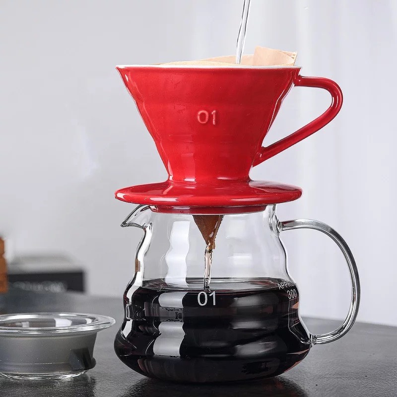 Bộ Bình Pha Drip V60 Phễu Sứ