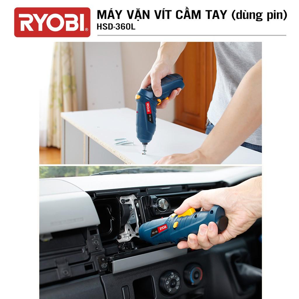 Máy vặn vít cầm tay pin 3.6V RYOBI (KYOCERA) - HSD-360L (Kèm Bộ vít + Sạc)