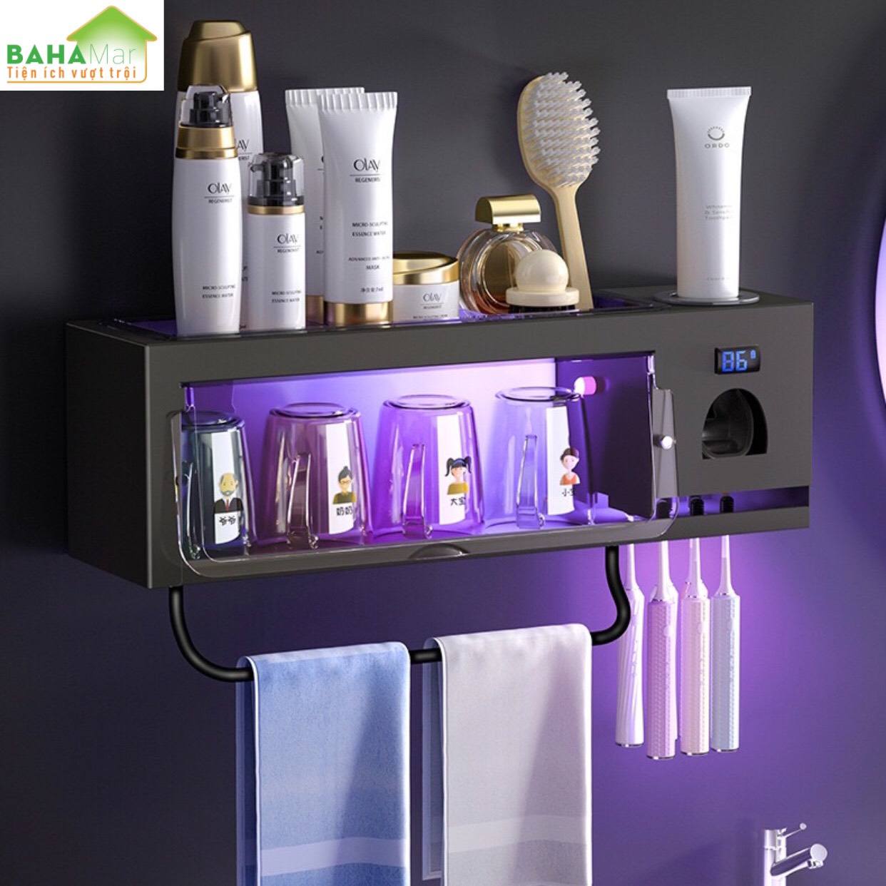 KỆ BÀN CHẢI ĐÁNH RĂNG - BỘ 4 CỐC ĐÁNH RĂNG RIÊNG TỪNG NGƯỜI "BAHAMAR"