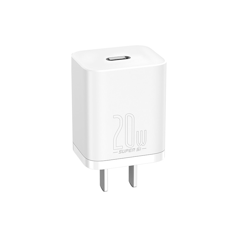 Cóc củ sạc adapter hỗ trợ sạc nhanh 20W chuẩn PD 3.0 Type-C hiệu Baseus Super Sl Quick Charger trang bị chip sạc thông minh (phiên bản đầu cắm US-UK) - Hàng nhập khẩu