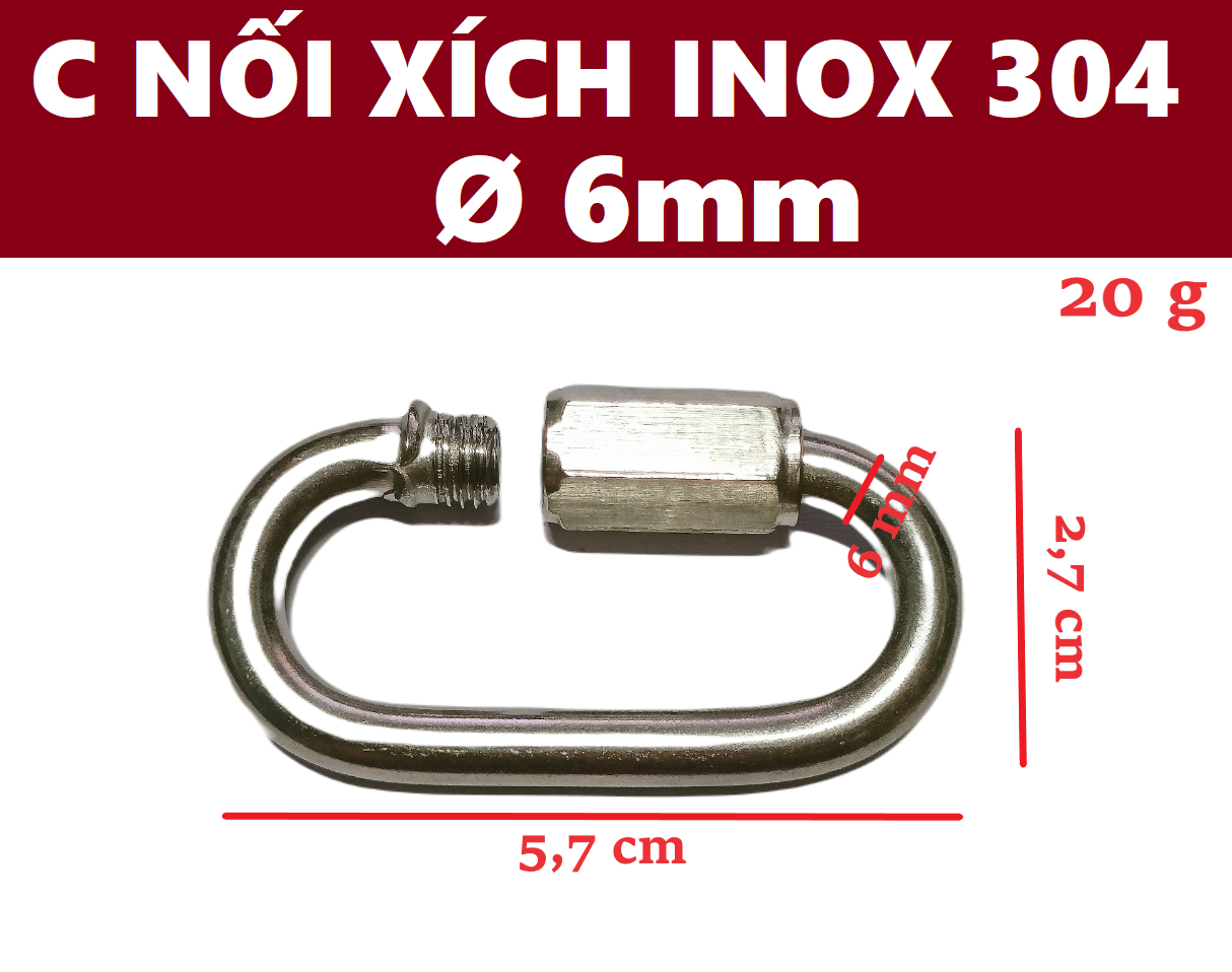 Nối xích, khóa xích INOX [ Ø 6mm ]