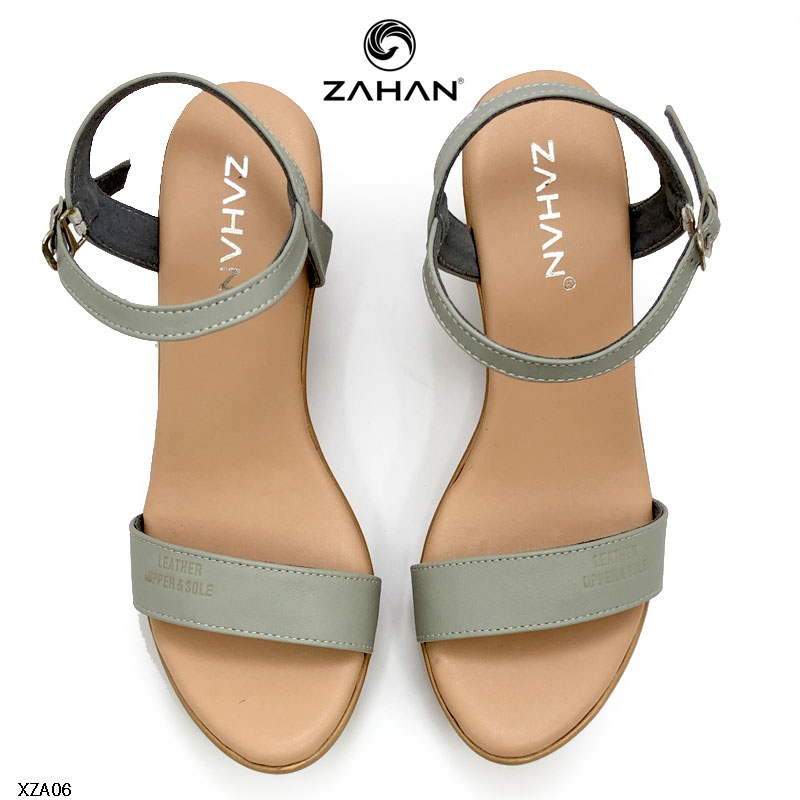 Sandal xuồng da thật quai đơn, 9cm chính hãng ZAHAN XZA06