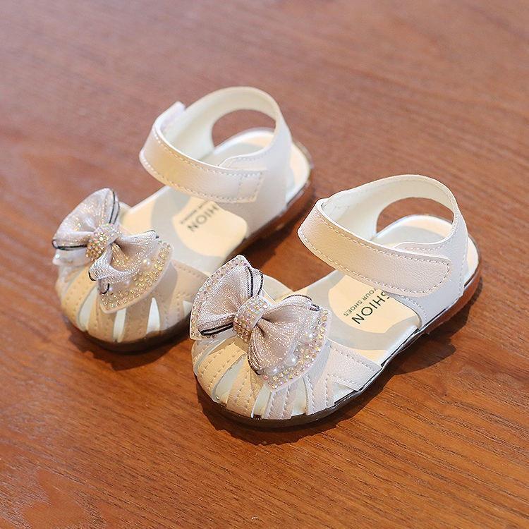 Sandal Dép Quai Hậu Tập Đi Cho Bé Gái, Nơ Đính Đá Từ 9 Tháng Đến 3 Tuổi Mã A9