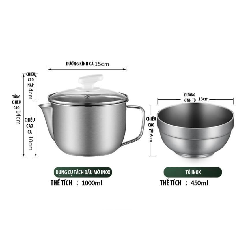 Bộ Đôi Dụng Cụ Tách Dầu Mỡ Bằng Inox hiệu quả nhanh chóng
