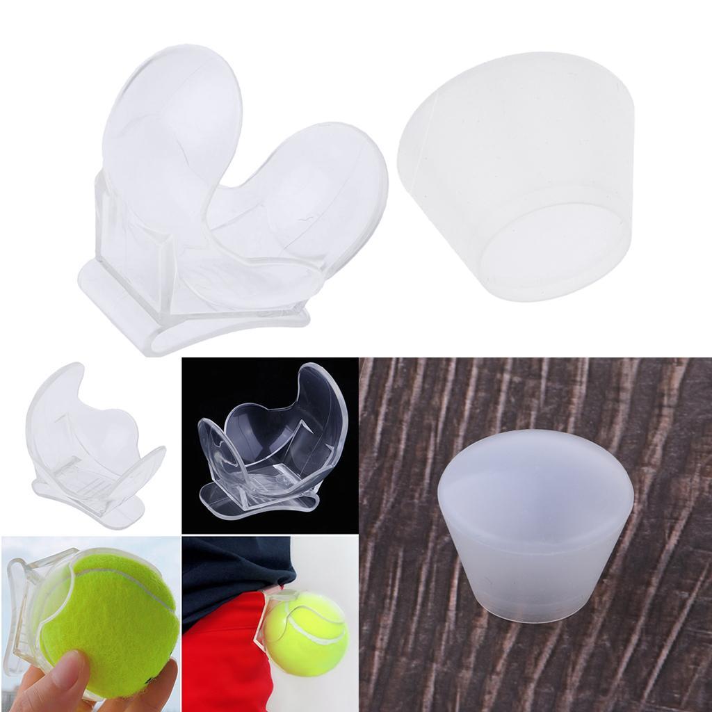 Tennis Racquet Racket End Cap Vibration Dampener Shock Absorber and Tennis Ball Holder Clamp Clip