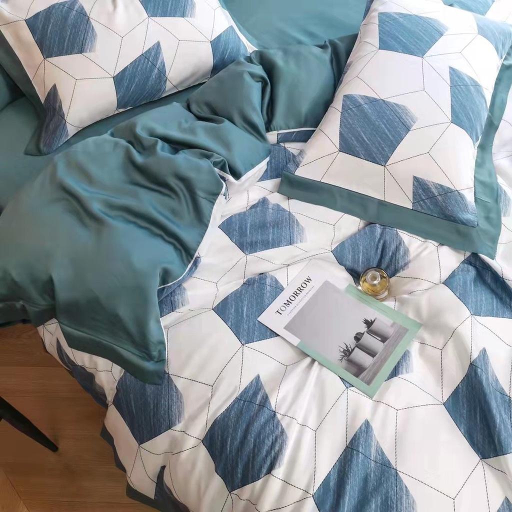 Bộ chăn ga gối mùa hè100% lụa tencel , cao cấp, MỀM MỊN, MÁT DA cực hot - sang trọng DESIGN SM619