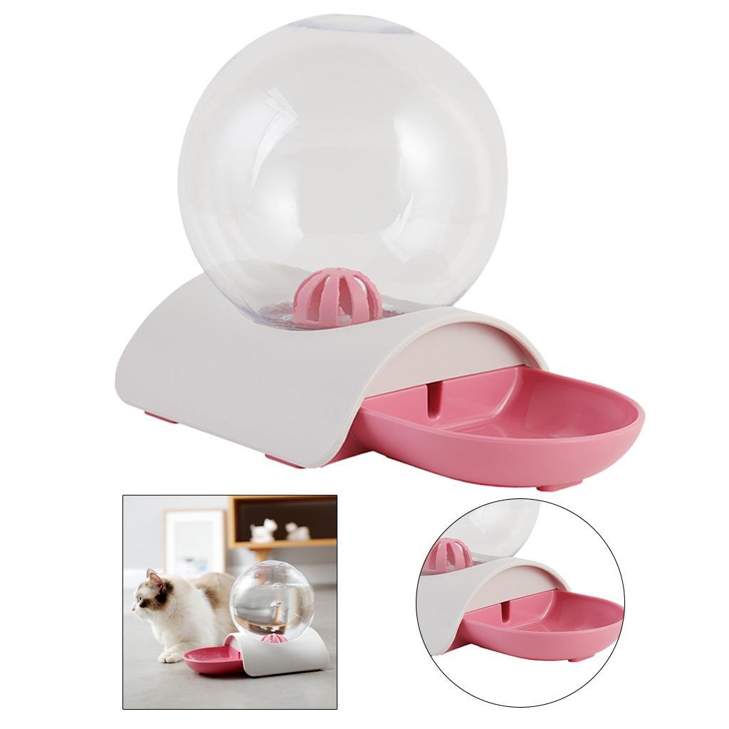 Automatic Pets Water Dispenser Cat Feeding Bowl Feeder Pink