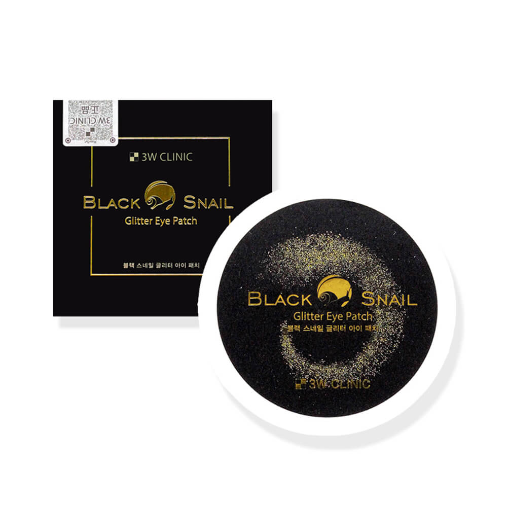 MẶT NẠ ĐẮP MẮT CHIẾT XUẤT DỊCH NHẦY ỐC SÊN BLACK SNAIL GLITTER EYE PATCH 3W CLINIC 90gr 60 Miếng