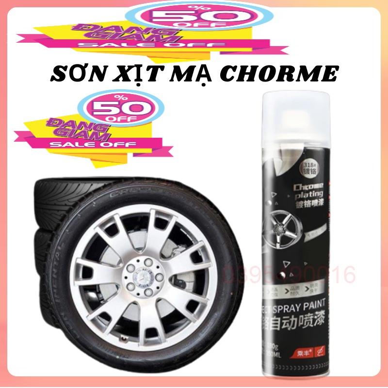 Chai sơn xịt mạ Chrome Plating 350ml màu inox crom bạc dùng cho kim loại, ô tô, xe máy bảo vệ bệ mặt kim loại