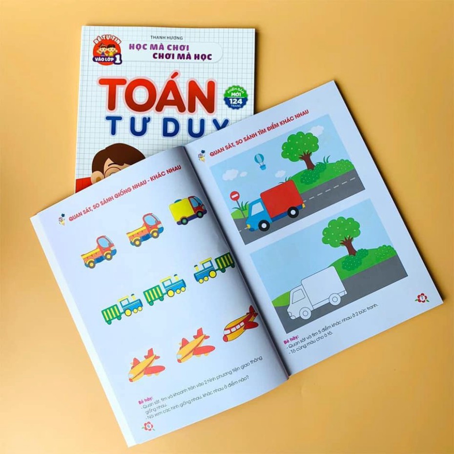 Sách Toán Tư Duy dành cho trẻ từ 4-6 tuổi- Sách học mà chơi chơi mà học giúp bé tự tin vào lớp 1. Phiên bản mới 124 trang