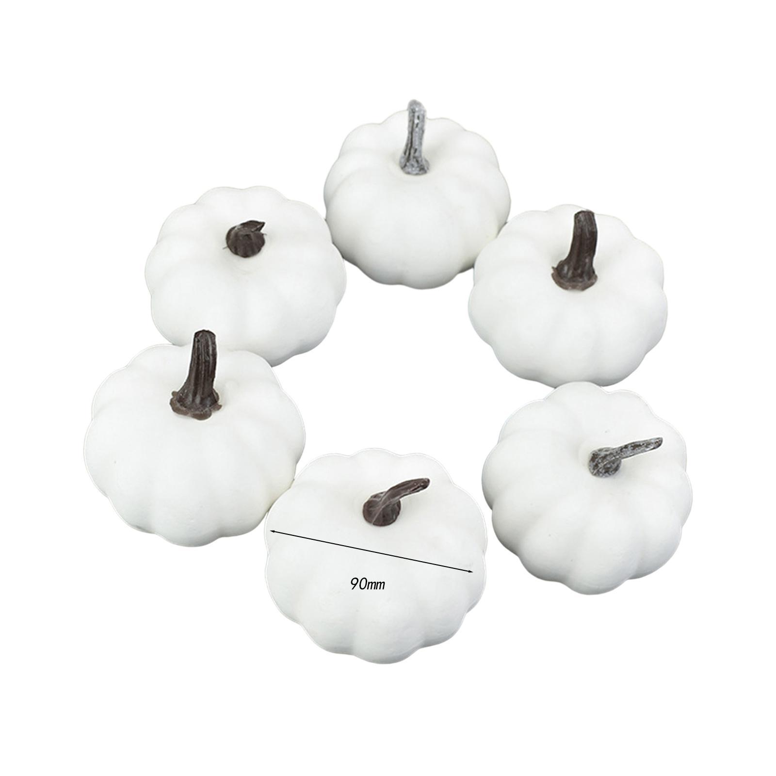 6 Pieces Fake Pumpkins Model Fake Foam Pumpkins for Halloween Fireplace Fall