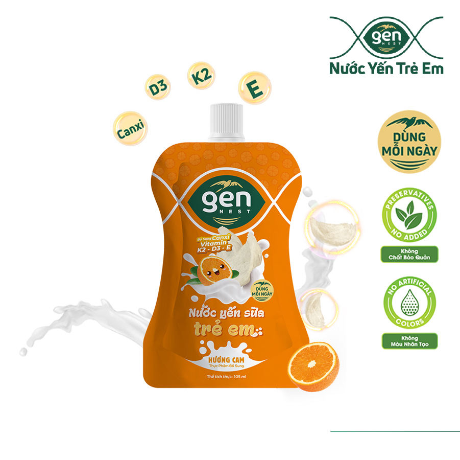 Nước Yến Sữa Gennest vị trái cây (1 túi x 105ml)