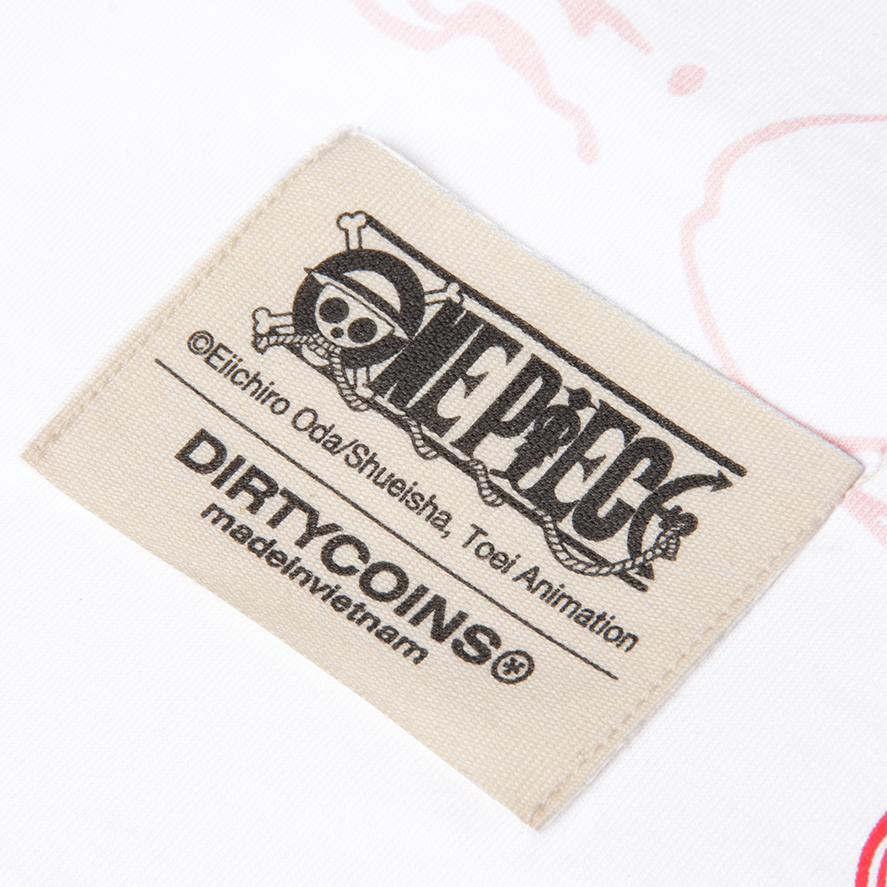 Áo thun DirtyCoins x One Piece Luffy Over Print T-shirt - White