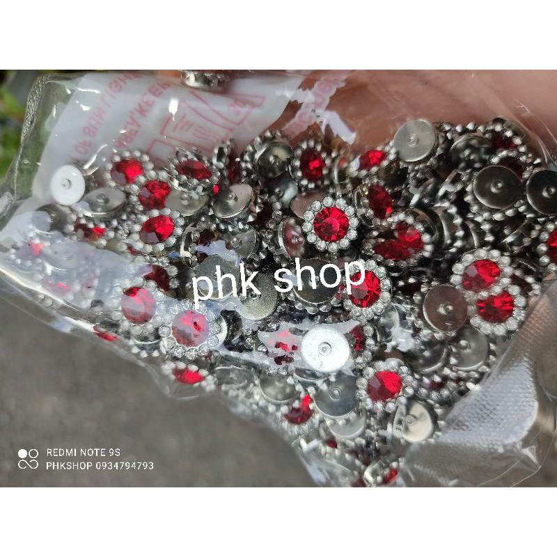 Hạt đá pha lê nguyên liệu oản handmade 1.2cm