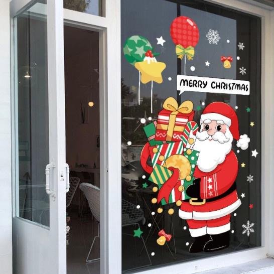 Decal trang trí Noel Hít Tĩnh Điện 2 mặt - ÔNG GIÀ NOEL SIZE LỚN 2 MẪU CHỌN LỰA