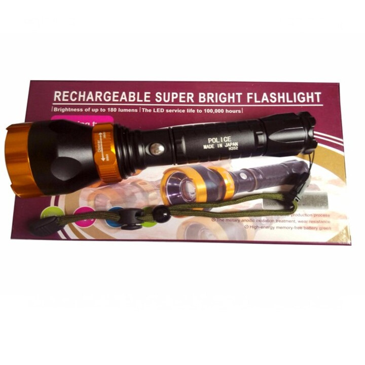 Đèn Pin Police 8077 Rechargeable Super Bright Flashlight - Hàng Nhập Khẩu