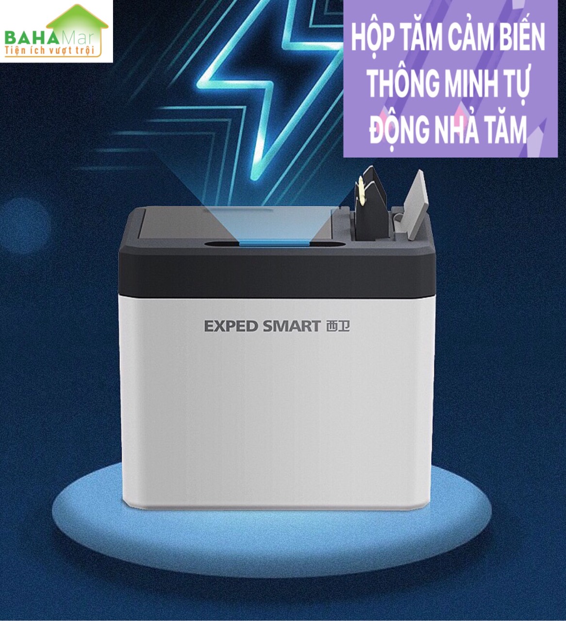 HỘP TĂM CẢM BIẾN THÔNG MINH TỰ ĐỘNG NHẢ TĂM BAHAMAR cảm ứng hồng ngoại sẽ tự mở khi có chuyển động để tăm có thể kéo ra trong vòng 1.5 giây
